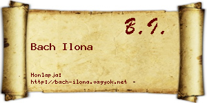 Bach Ilona névjegykártya